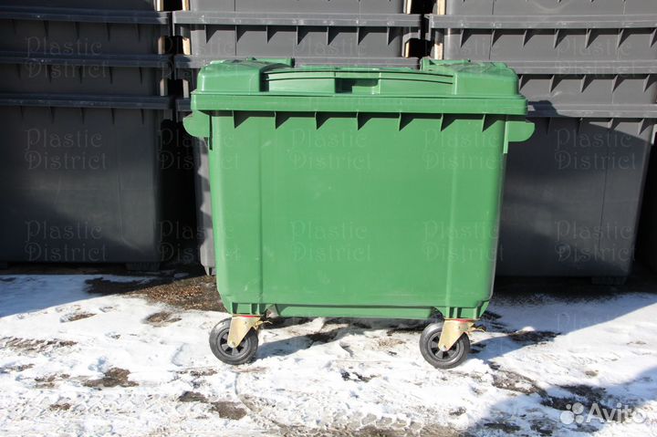 Пластиковый мусорный евроконтейнер 660л Ч7571