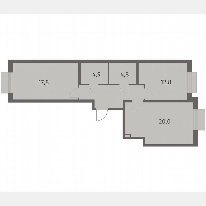 2-к. квартира, 68,1 м², 2/8 эт.