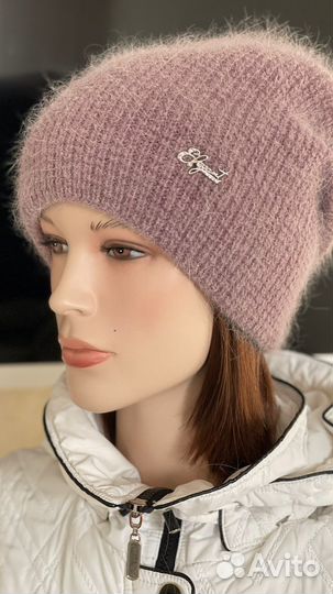 Шапка вязаная зимняя двойная