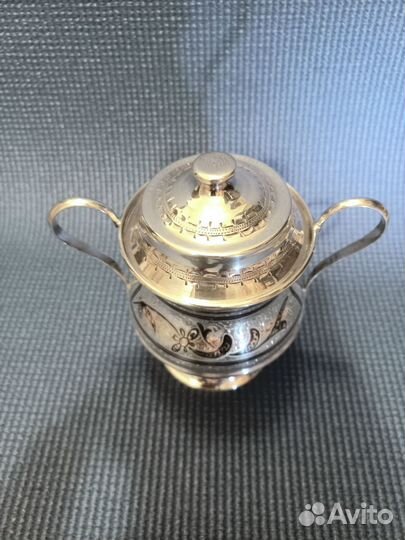 Серебряная сахарница Кубачи шикарная