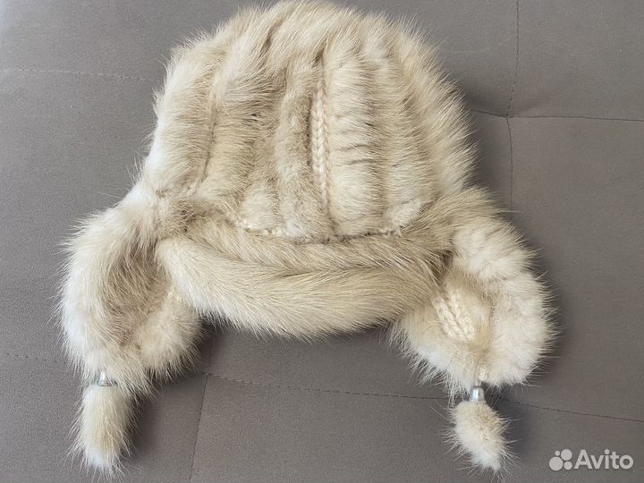 Шапка из норки вязаная