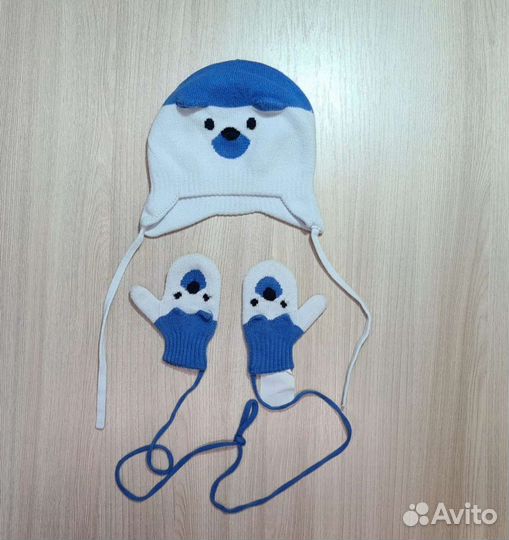 Шапка варежки комплект Babygo 3-6мес
