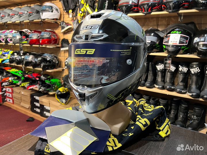 Шлем интеграл для мото серый новый