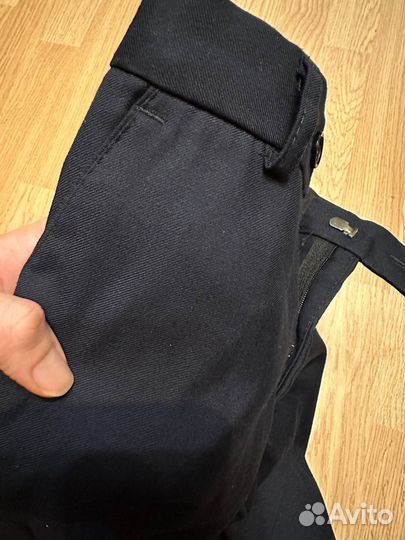 Брюки школьные синие 128