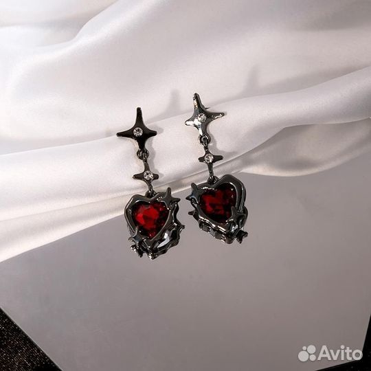 Серьги сердечки