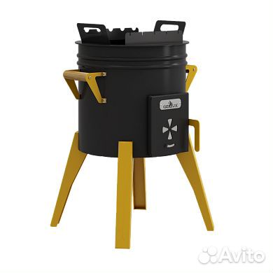 Печь - мангал для казана с трубой