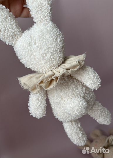 Мягкая игрушка зайчик букле ручной работы