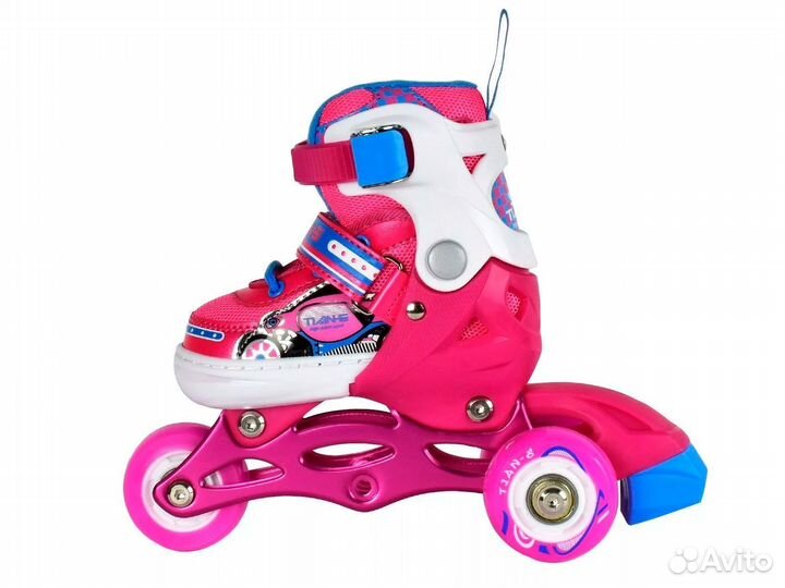 Коньки роликовые с защитой и шлемом Tean TE-205