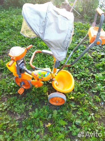 Детский велосипед-коляска 