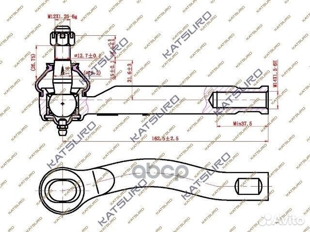 Наконечник рулевой тяги toyota KAT09022TOY katsuro