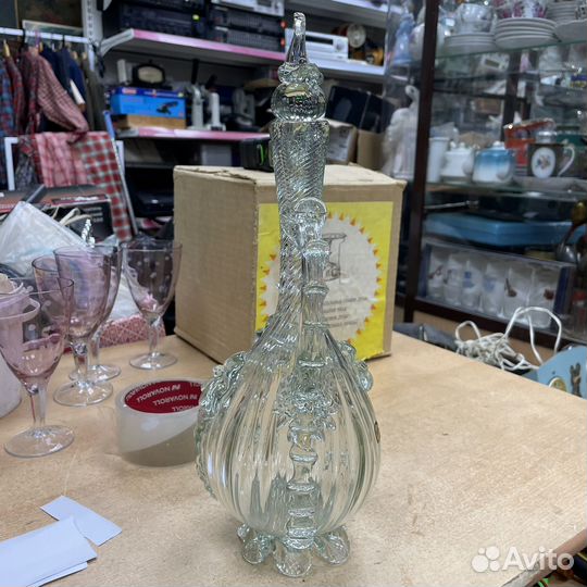 Графин штоф лебедь гусь хрустальный СССР (Сзр)