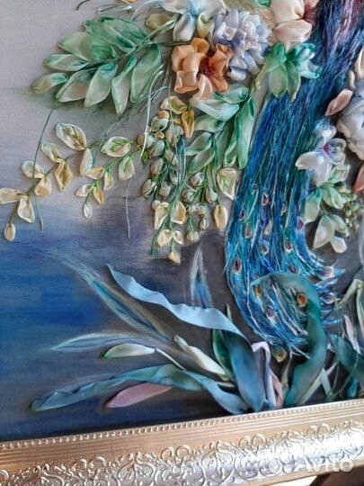 Картина вышитая лентами