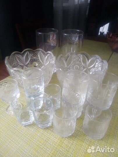 Набор посуды хрусталь и стекло