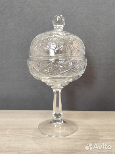 Ваза конфетница хрусталь