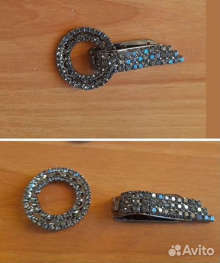 Клипсы, пуговицы шубные со стразами