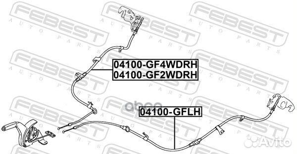 Трос ручника левый 04100-gflh 04100-gflh Febest