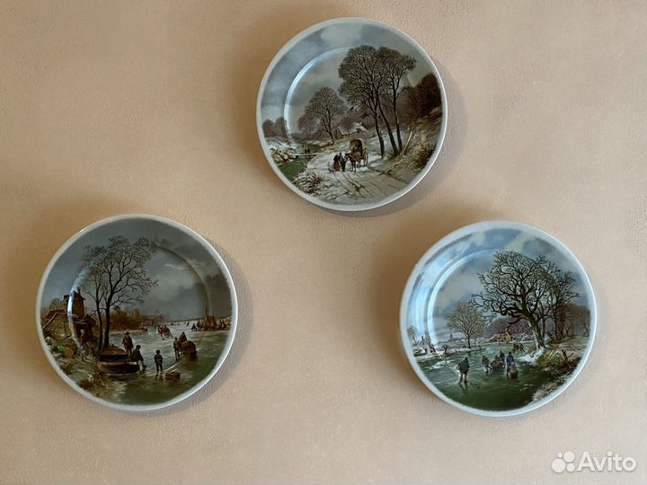 Настенные тарелки с голландскими зимними сценами