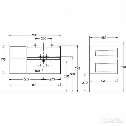 Kerama Marazzi CUB.90Rh\WHT.M Тумба под