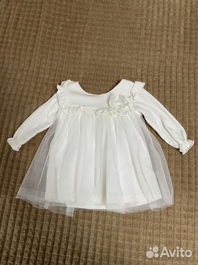 Платье белое для девочки с юбкой из фатина