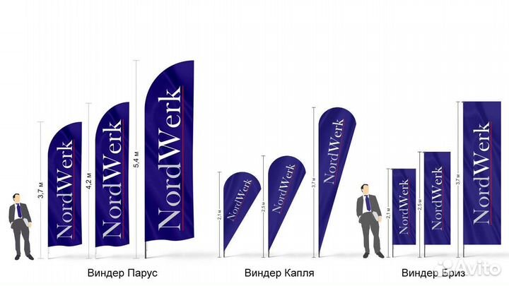 Флаг виндер Парус 2.1-4.2 м