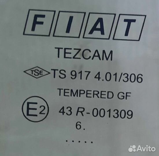 Стекло задней правой двери Fiat Albea
