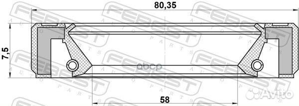 Сальник привода 60x80x7.5 audi A4 avant (8ED) 2