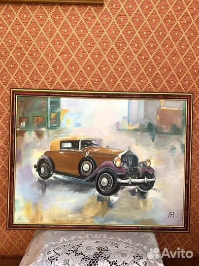Картина маслом автомобиль