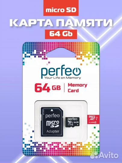 Карта памяти micro sd 64 gb