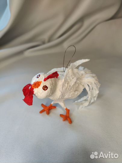 Петух ватный, елочная игрушка
