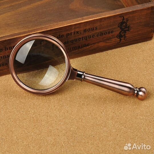 Лупа металлическая подарочная, 70мм