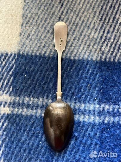 Ложка десертная. Серебро, 19в. Хлебников. 55,15г