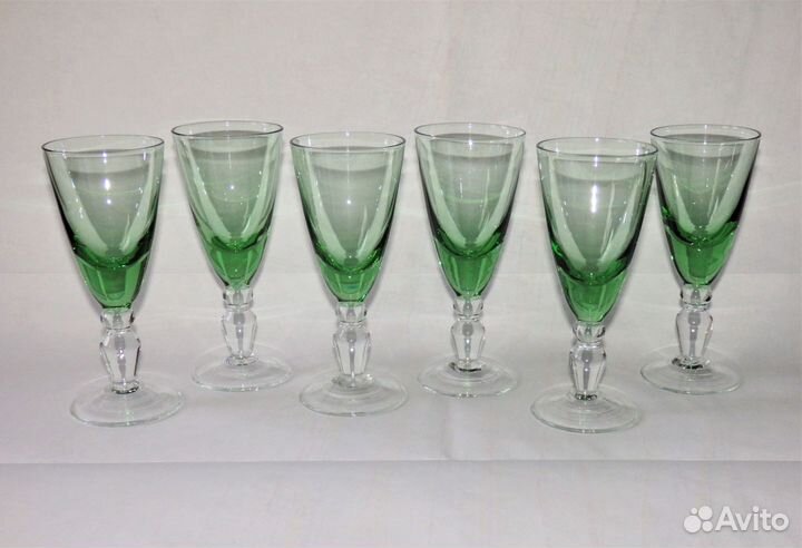 Рюмки Цветное выдувное стекло Неман СССР Винтаж