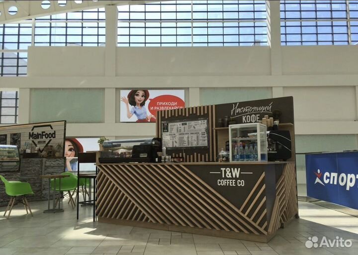 Островки кофе в ТЦ, барная стойка для кофейни