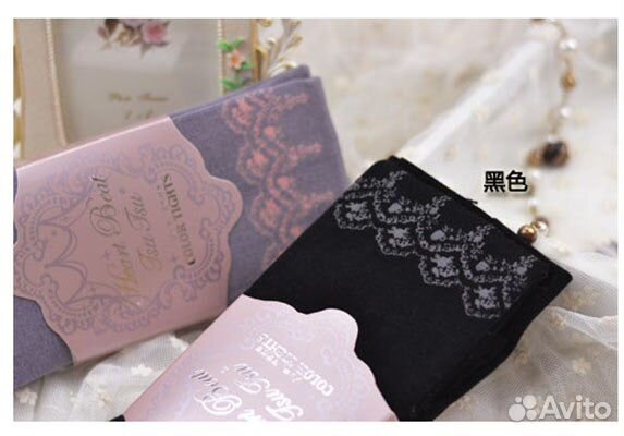 Колготки с рисунком сиреневые