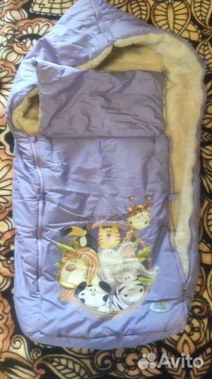 Зимний конверт в коляску на овчине