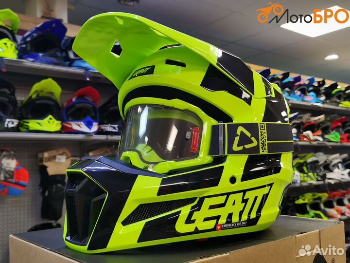 Шлем кроссовый Leatt Moto 3.5 V24 citrus с очками