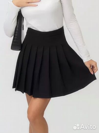 Теннисная юбка с шортами черная