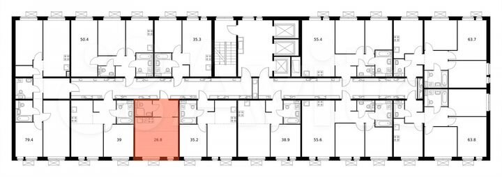 Квартира-студия, 26,7 м², 22/25 эт.