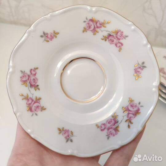 Фарфоровые блюдца Чехия винтаж