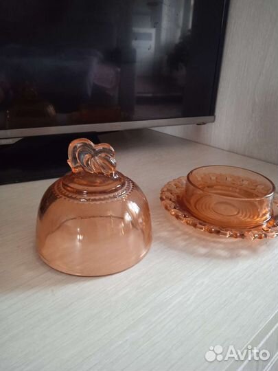 Масленка цветное стекло