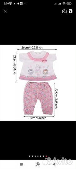 Одежда для кукол Беби борн Беби Анабель Новая