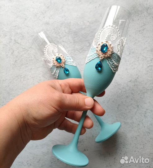 Свадебные бокалы ручной работы в наличии