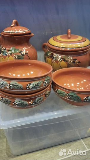 Керамический набор посуды для окрошки