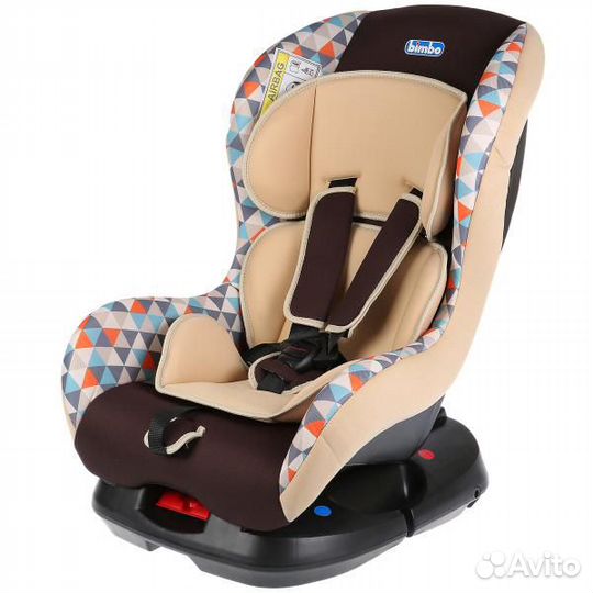 Автокресло, принт треугольники, беж Emily