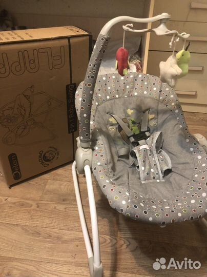 Электрокачели Шезлонг 2 в 1 детский