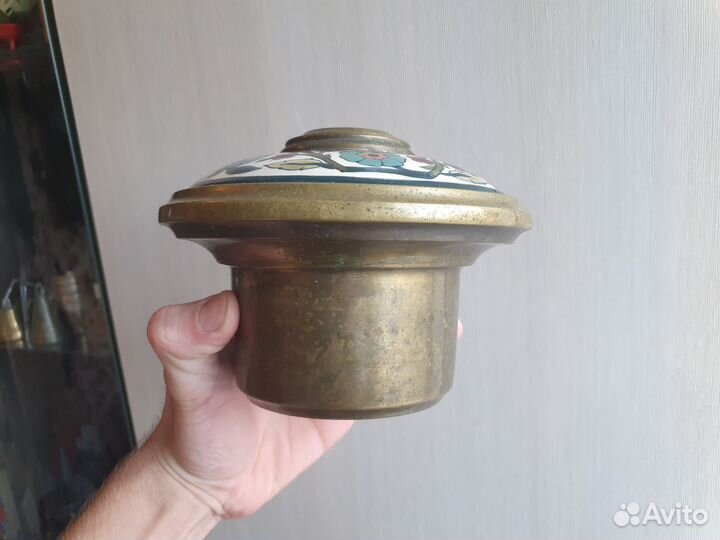 Чаша для керосинки с эмалями латунь