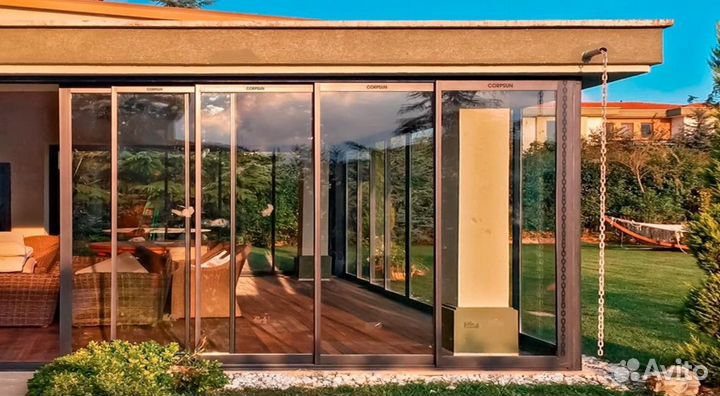 Остекление подъемно-раздвижное террасы, веранды