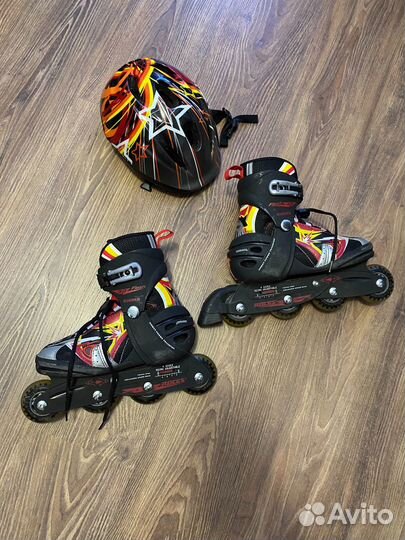 Роликовые коньки Roces р.36-40, защита, шлем