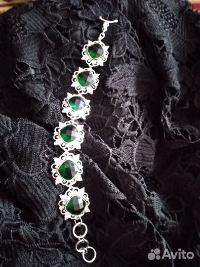 Браслет серебряный с тонир.кварцем 925, 22 см