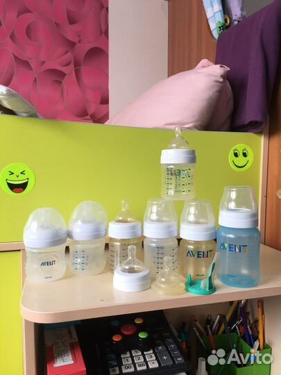 Бутылочки для кормления avent и соски к ним